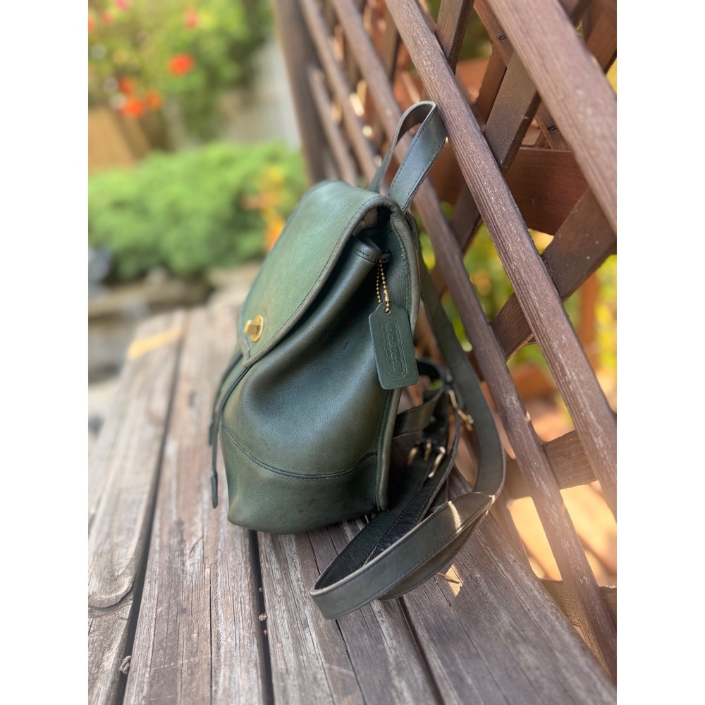 Coach Vintage Bottle Green Daypack Backpack 9960‎ Leather - Picture 2 of 10